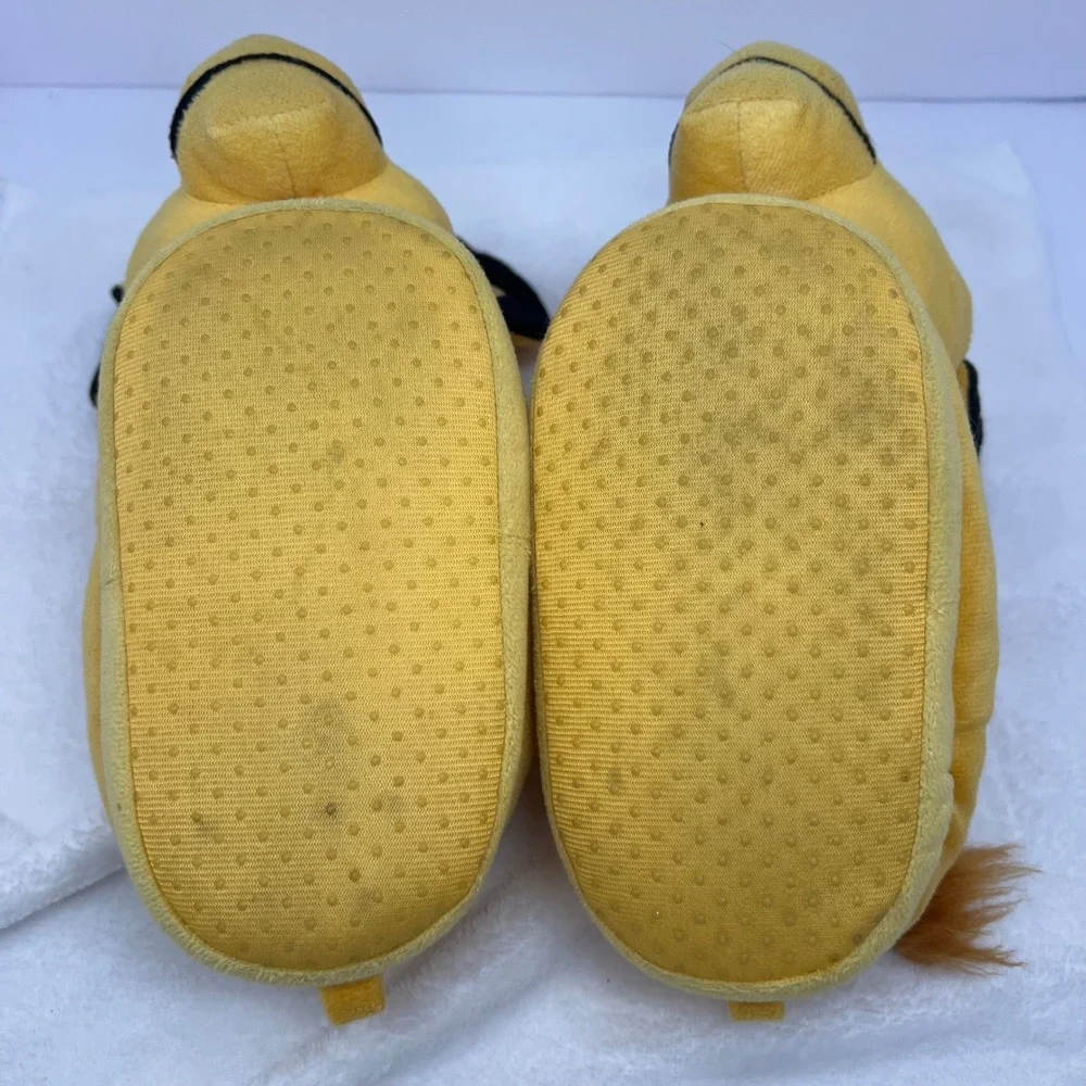 DISNEY Simba Plush Slippers Kids Size 6-7 Yellow Lion King House Shoes 90s